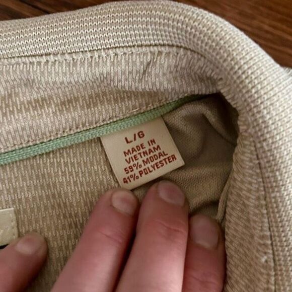 Tommy Bahama Golf Polo Size Mens Large Tan Khaki Color Preloved Excellent - Picture 4 of 6